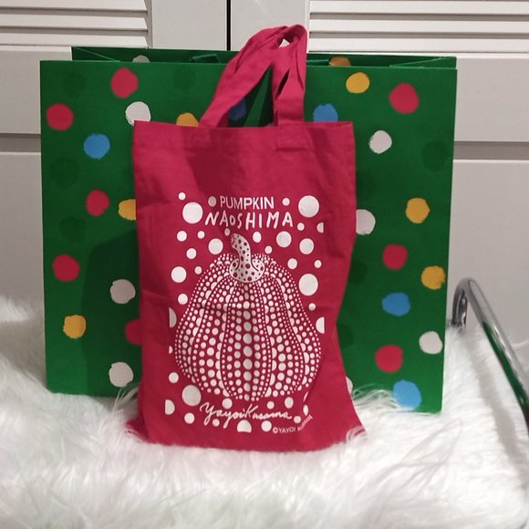 Yayoi Kusama Handbags - EUC Yayoi Kusama Pumpkin Naoshima Small Cloth Tote Bag